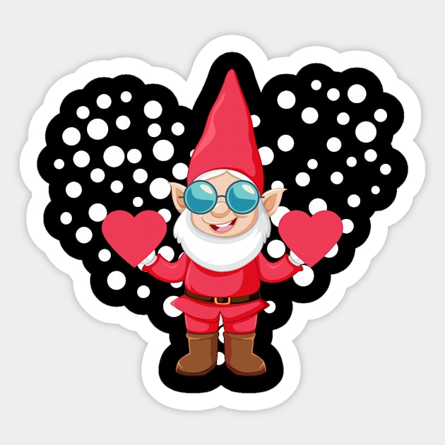 Valentine's Day Gnome Love Funny Design Sticker by 2blackcherries